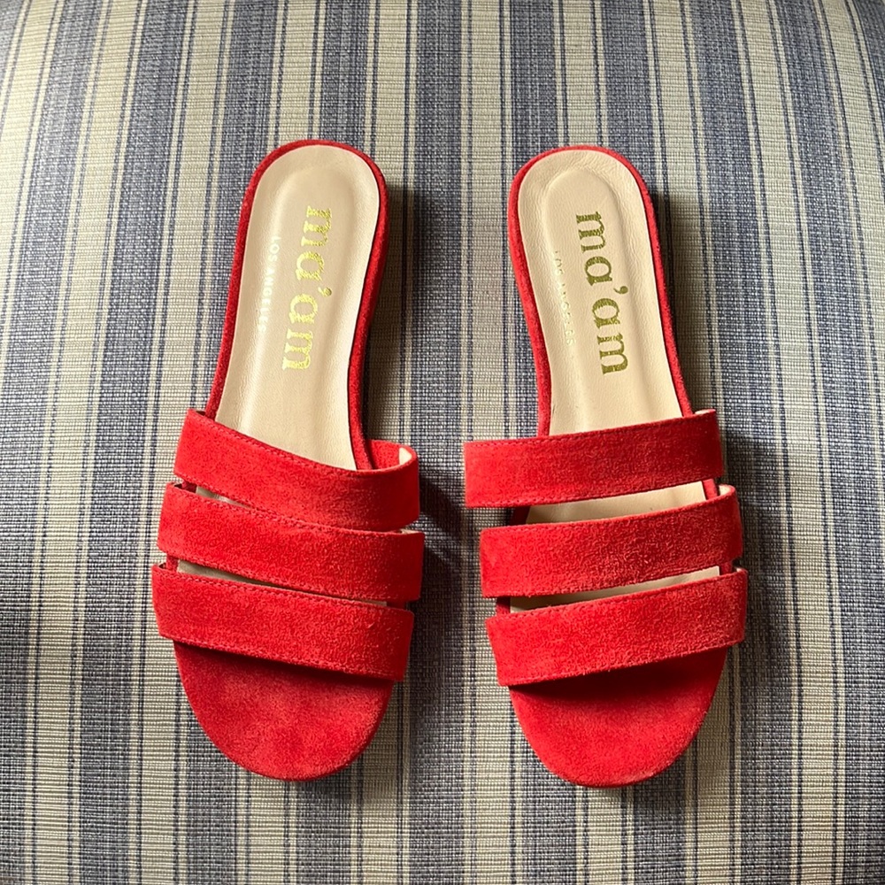 Ma’am Red Suede Sandals